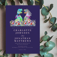 Dinosaur Boho Wildflower Navy Blue Blush Pink