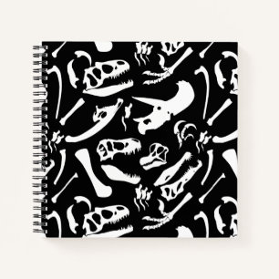 Dinosaur Bones (Black and White) Notebook