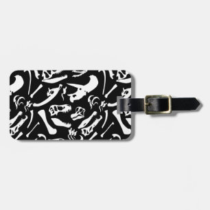 Dinosaur Bones (Black) Luggage Tag