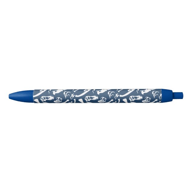 Dinosaur Bones (Blue) Black Ink Pen (Front)