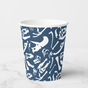 Dinosaur Bones (Blue) Paper Cup