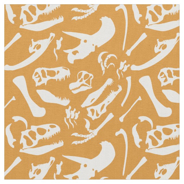 Dinosaur Bones (Gold) Fabric (Close Up)