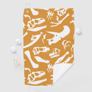 Dinosaur Bones (Gold) Golf Towel