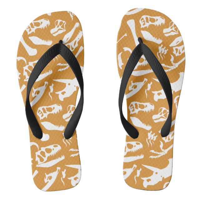 Dinosaur Bones (Gold) Jandals (Footbed)