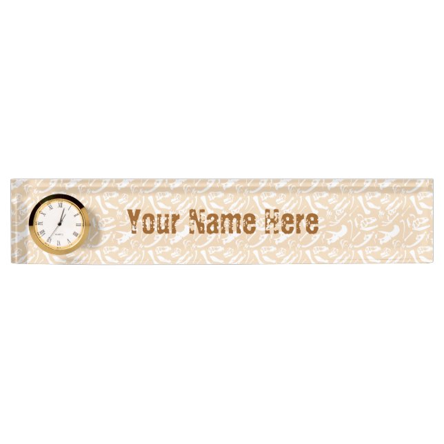 Dinosaur Bones (Gold) Nameplate (Front)