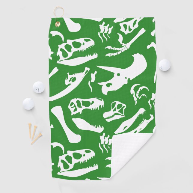 Dinosaur Bones (Green) Golf Towel (InSitu)