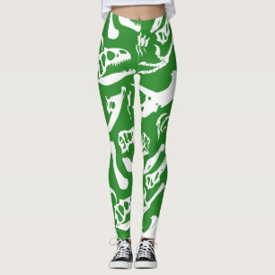 Dinosaur Bones (Green) Leggings