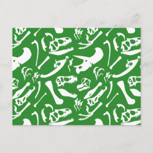 Dinosaur Bones (Green) Postcard