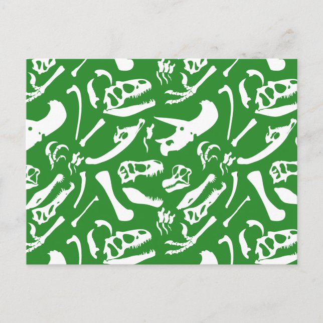 Dinosaur Bones (Green) Postcard (Front)