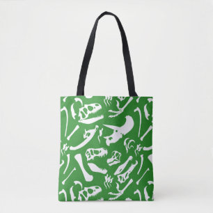 Dinosaur Bones (Green) Tote Bag