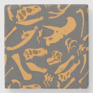 Dinosaur Bones (Grey) Stone Coaster
