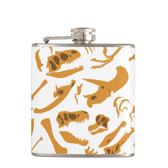 Dinosaur Bones Hip Flask (Front)