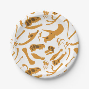 Dinosaur Bones Paper Plate