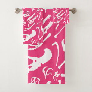 Dinosaur Bones (Pink) Bath Towel Set