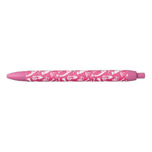 Dinosaur Bones (Pink) Black Ink Pen