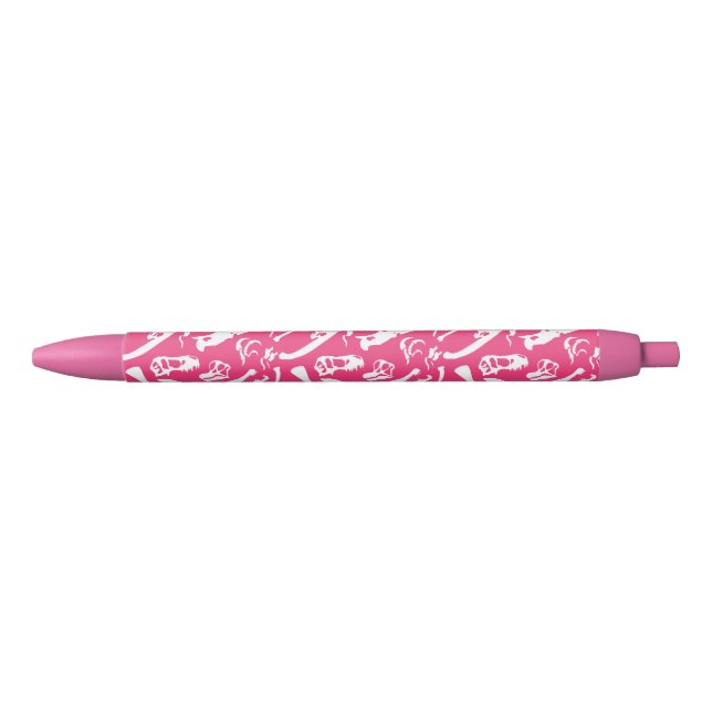 Dinosaur Bones (Pink) Black Ink Pen (Front)
