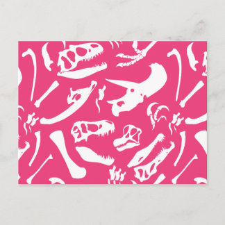 Dinosaur Bones (Pink) Postcard