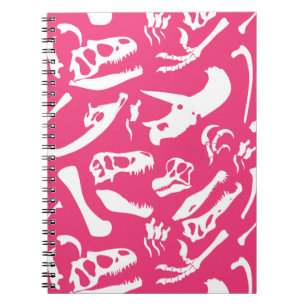 Dinosaur Bones (Pink) Spiral Notebook