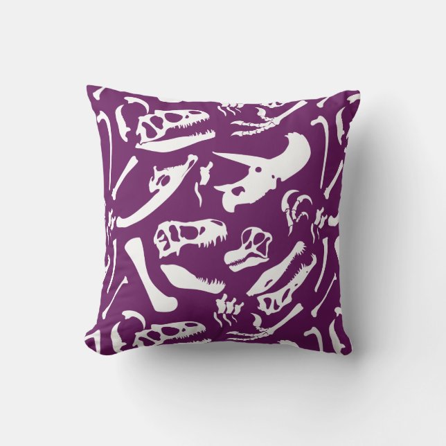 Dinosaur Bones (Purple) Cushion (Front)