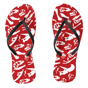 Dinosaur Bones (Red) Jandals