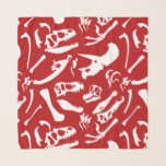 Dinosaur Bones (Red) Scarf<br><div class="desc">Red and white Dinosaur bones repeating pattern! Dinosaurs featured in this design include: Tyrannosaurus Rex,  Allosaurus,  Parasaurolophus,  Triceratops,  Brachiosaurus,  Spinosaurus,  and Velociraptor.</div>