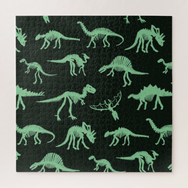 Dinosaur Bones Vintage Silhouette Illustration. Jigsaw Puzzle (Vertical)