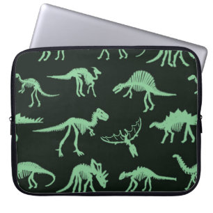 Dinosaur Bones Vintage Silhouette Illustration. Laptop Sleeve
