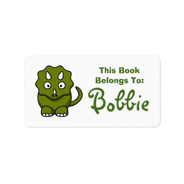 Dinosaur Book Name Label (Front)