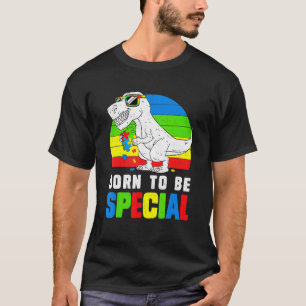 Dinosaur Born Special Autism Awareness Support Tod T-Shirt
