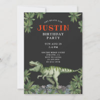 Dinosaur Boy's Birthday Party Invitation