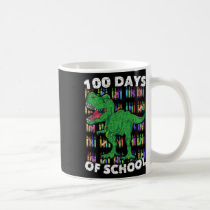 Dinosaur Boys Girls Kids Student T Rex 100 Days Of Coffee Mug