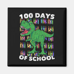 Dinosaur Boys Girls Kids Student T Rex 100 Days Of Magnet