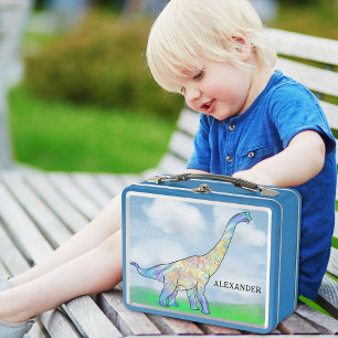 Dinosaur Brachiosaurus add Name Metal Lunch Box