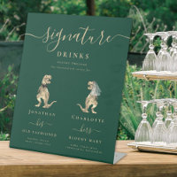 Dinosaur Bride and Groom Wedding Signature Drinks