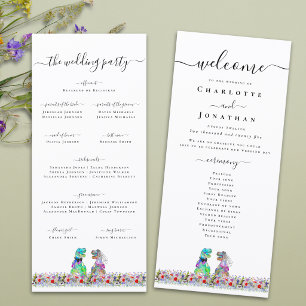 Dinosaur Bride & Groom Custom Wedding Program Menu