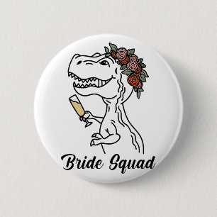 Dinosaur Bride Squad Bridesmaid Bachelorette Party 6 Cm Round Badge