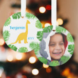 Dinosaur Brontosaurus Photo Keepsake Christmas<br><div class="desc">Dinosaur Yellow Brontosaurus Tropical Photo Keepsake Christmas * Coordinating products will be available in our shop. Contact us if you need this design applied to a specific product to create your own unique matching item! Thank you so much for viewing a DoodleLulu by 2 June bugs design!</div>