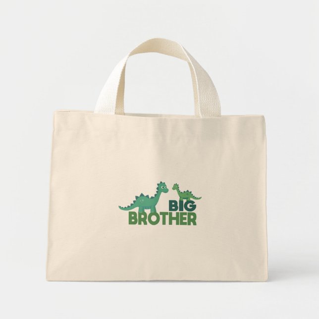 Dinosaur brothers boys design mini tote bag (Front)