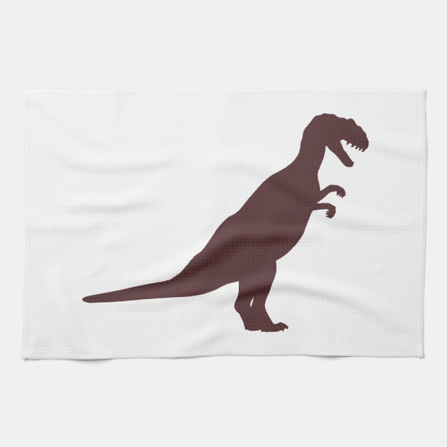 Dinosaur Brown Tea Towel (Horizontal)