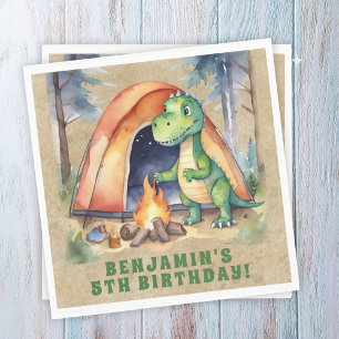 Dinosaur Campout Birthday Party Napkin