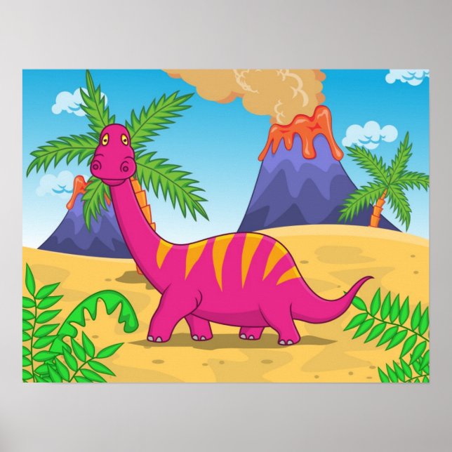 Dinosaur cartoon poster (Front)