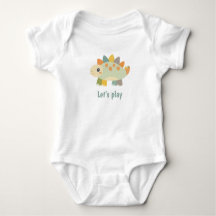Dinosaur Cartoon Style Personalised Baby Bodysuit