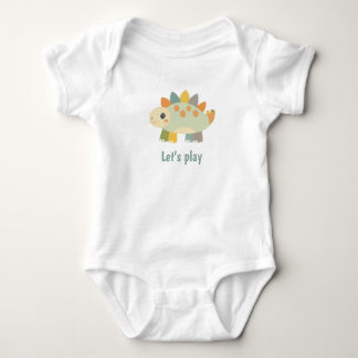 Dinosaur Cartoon Style Personalized Baby Bodysuit