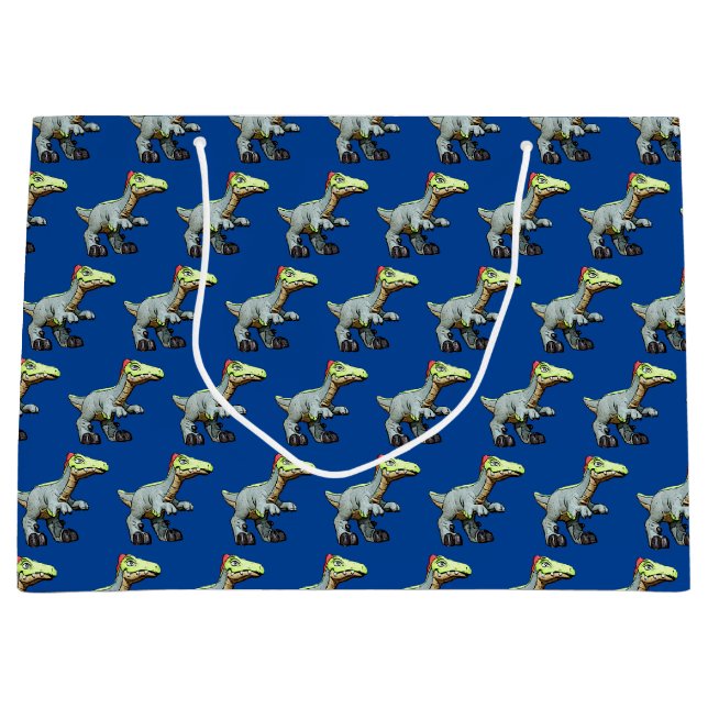 Dinosaur Cartoon toy Dilophosaurus Large Gift Bag (Front)