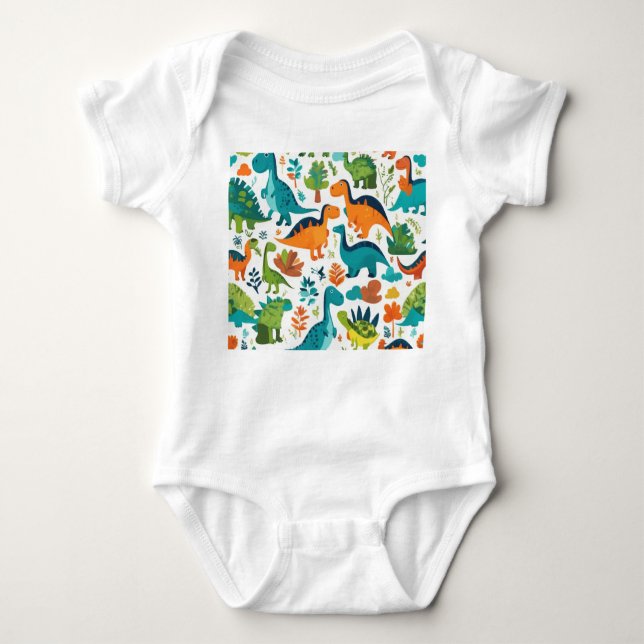 Dinosaur Character Clothes Baby Bodysuit (Front)