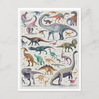 Dinosaur Chart postcard