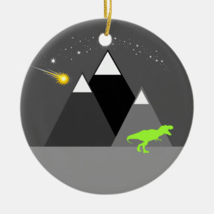 Dinosaur Chaser Ceramic Tree Decoration
