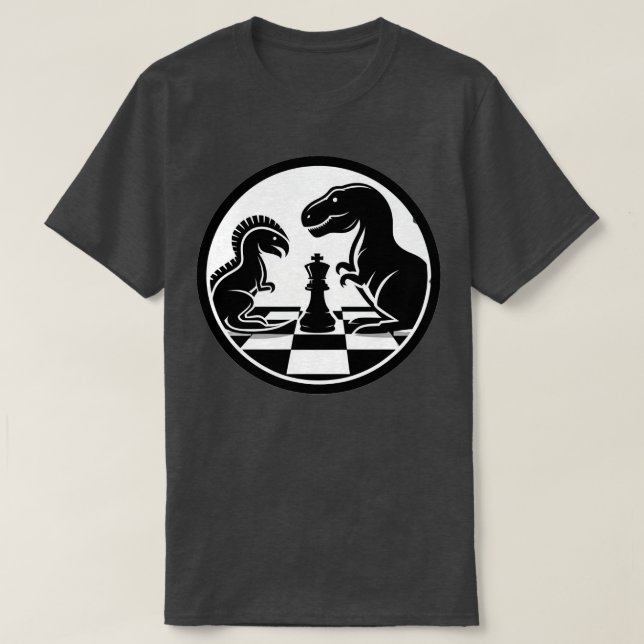 Dinosaur Chess Faceoff 1 T-Shirt (Design Front)