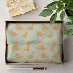 Dinosaur Chicken Nugget Playful Sage Green Kids Tissue Paper