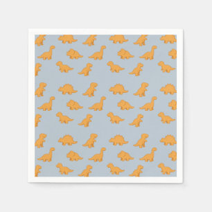 Dinosaur Chicken Nugget Soft Blue-Grey Kids Napkin